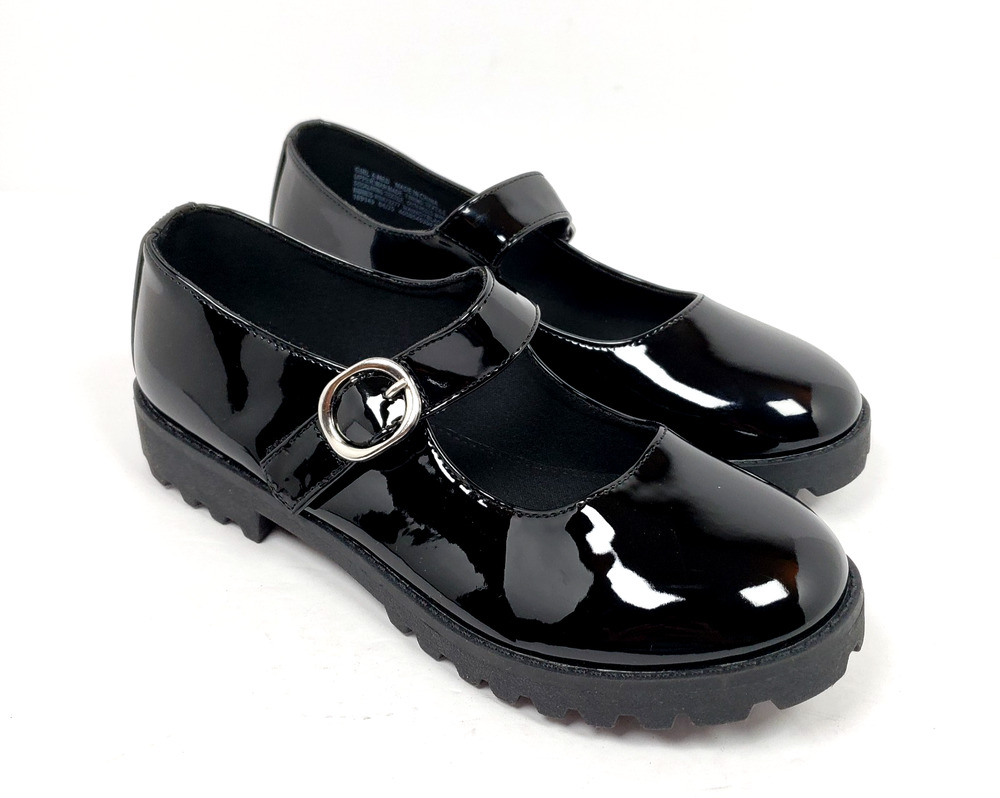 Sonoma Goods For Life Manndy Girls Size 6Y Black Chunky Mary Jane Shoes
